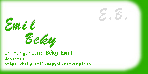 emil beky business card